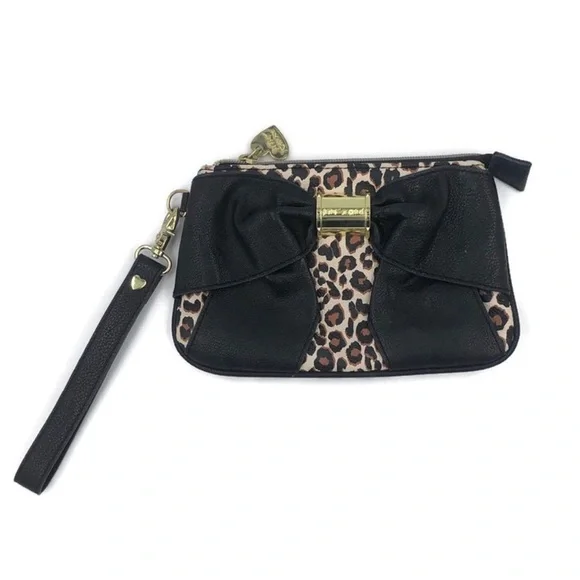 Betsey Johnson Wristlet Animal Print Bow - Picture 1 of 9